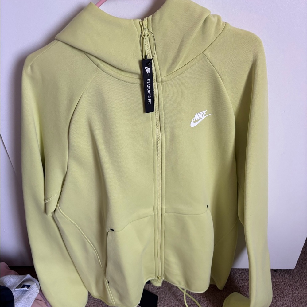 Nike Tech fleece Lime Green full zip hoodie size medium